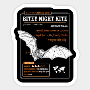 Funny Bat Fact File - Bitey Night Kite Sticker